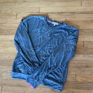 PJ salvage gray star, sweater, size medium